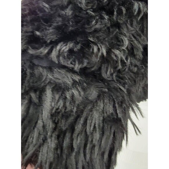 Adrienne Landau Black Modacrylic Hooded Jacket - Picture 3 of 7